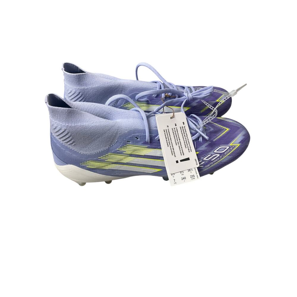 Adidas F50 Sparkfusion Elite Mid FG AG Soccer Cleats Purple JH7648 W7 NWT